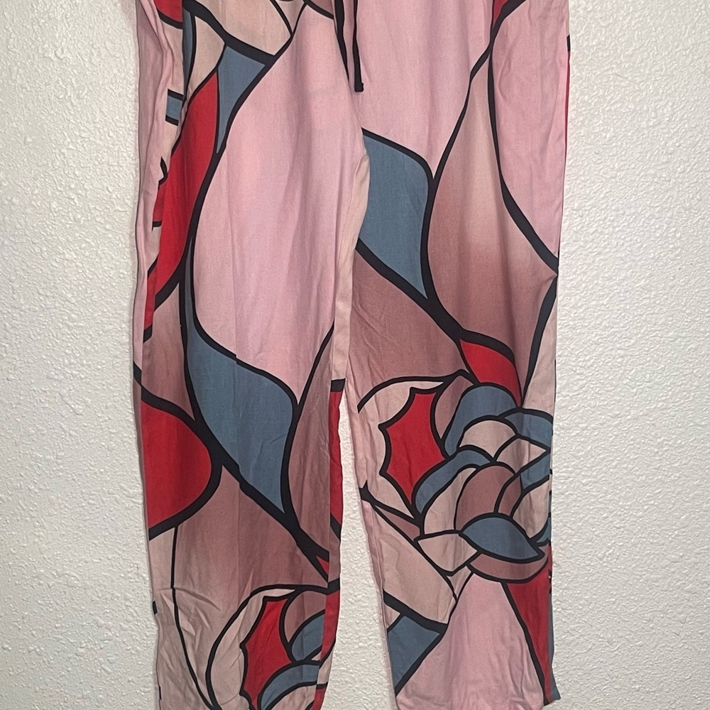 Joie Natori womens Abstract Floral Print pajama pants size XL - Picture 6 of 9